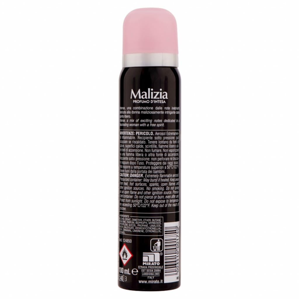 MALIZIA - Deodorante Donna Intense Seduction Profumo, deodorante spray da donna, 100 ml + portachiavi gratuito Beni Culinari