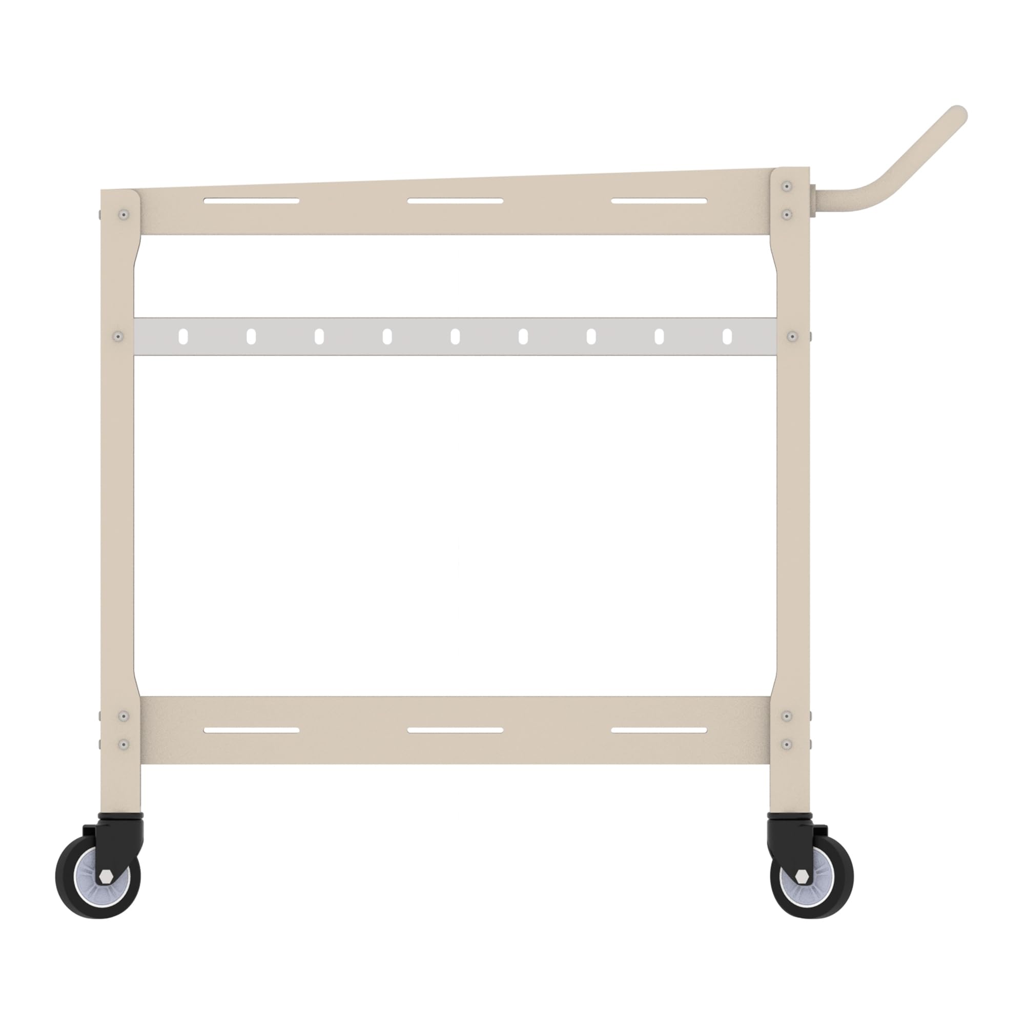 Casa.pro Carrello Portavivande da Giardino in Acciaio con 2 Ripiani 72x77x38 cm Champagne