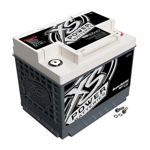 XS Power SB500-47 Super Capacitor Bank with M6 Terminal Hardware - 12 Volt 4000W 500 Farads UltraCapacitor for High-Power Car Audio Systems Or Engine Starting - 11 lbs, Ultra Lightweight