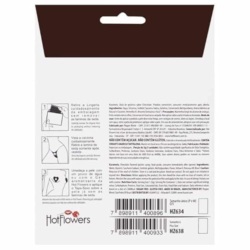 Lingerie Conjunto Comestível Karamela Fomato Coração Chocolate Tamanho Único
