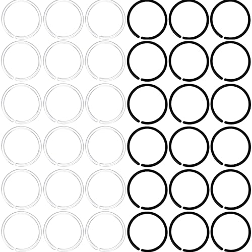 60Pcs Anti-Allergy 20 Gauge Plastic Hoop Ear Retainers, Unisex Nose Rings, Clear, Black, for Sensitive Ears & Skin