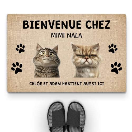 Cadeau Plus Tapis Personnalisé Prénom - Bienvenue chez - Paillasson Personnalisé, Paillasson Entree, Tapis personnalisé entrée (#2)