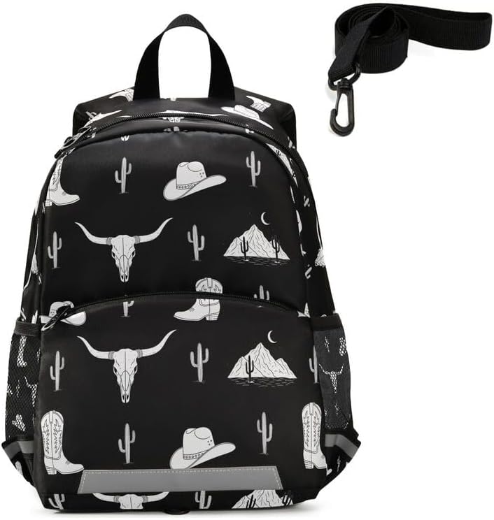 QUGRL Taco Pattern Print Toddler Backpack for Boys Girls Kids School Backpack with Chest Strap Leash Preschool Schoolbag Nursery Kindergarten Bag for Daycare Travel Hiking School