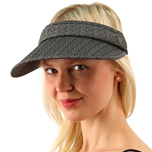 UPF UV Sun Protection Wide Brim 100% Cotton Beach Pool Visor Golf Cap Hat Black