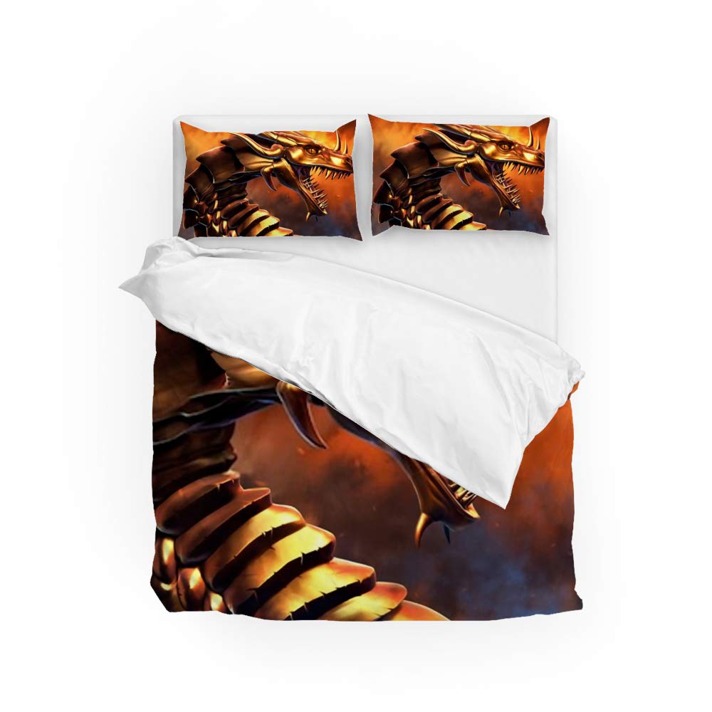 Parure de lit Epic Golden Dragon pour sublimer votre chambre avec un style Queen Size unique