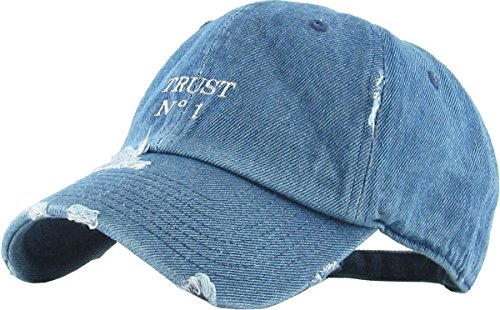KBSV-055 MDM Trust No One Hustle Savage Vibe Baseball Cap Dad Hat Adjustable Cotton Vintage (One Size, Medium Denim Trust No1 Vintage)
