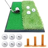 Golf Style ゴルフマット 2WAY 人工芝 ラフ フェアウェイ ゴムマット土台が重いから動かない スイング 練習器具 室内 屋外 33×62cm ゴルフティー ゴルフボール Cセット GS-3362