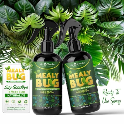 Image of Go Garden Mealy Bug Plant Protection Spray | 100% Natural Neem & Essential Oil Formula | Kills Mealy Bugs Fast | Ready to Use | Safe for All Plants - Indoor & Outdoor Pest Control 200 ML