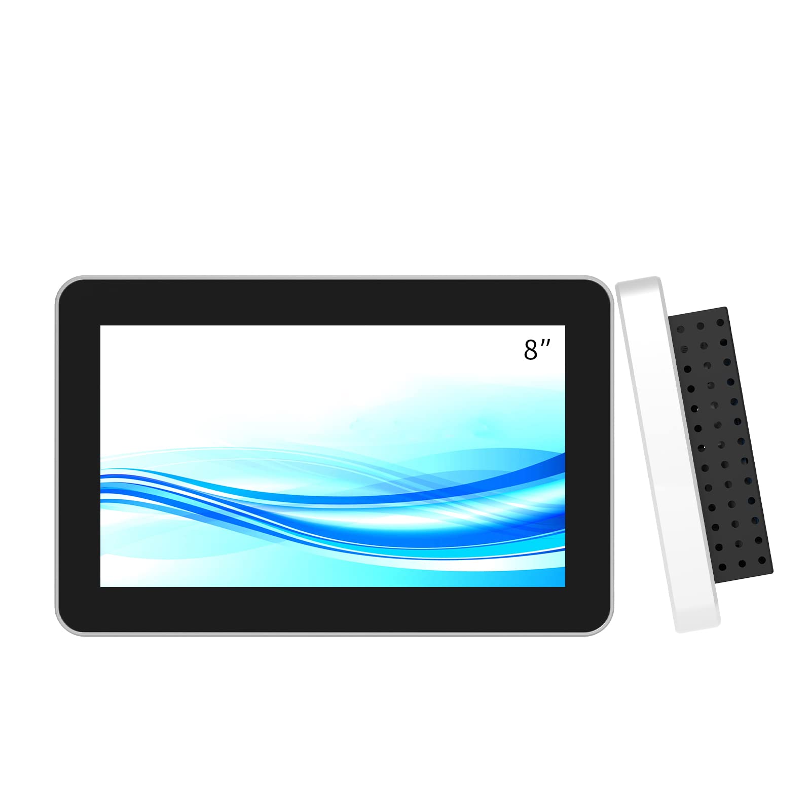 8 Inch Multi-Point Capacitive Touch Screen Display -1024 * 600 Resolution -HDMI/VGA Input Silver Bezel