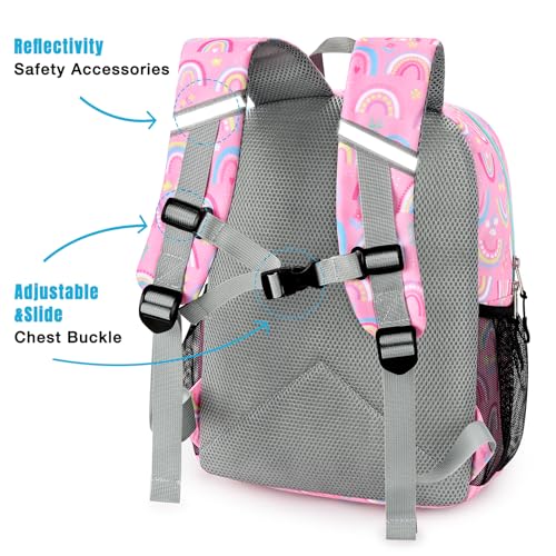 Image of STEAMEDBUN Toddler Backpack for Boys 2-4,Rainbow Preschool Backpack for Baby Daycare,Mini