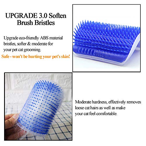 Kingtree Cat Corner Brush, 2 Pack Cat Self Groomer Wall Corner Brushes For Indoor Cats, Soft Pet Self Grooming Brushes Corner Scratcher Massage Combs For Long & Short Fur Cats Dogs Kitten Puppy #TOP1