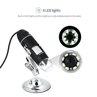 Microscope Observation Professional 1600X Digital USB Microscopio With OTG LED Light Magnifier With Stand(Type 2)