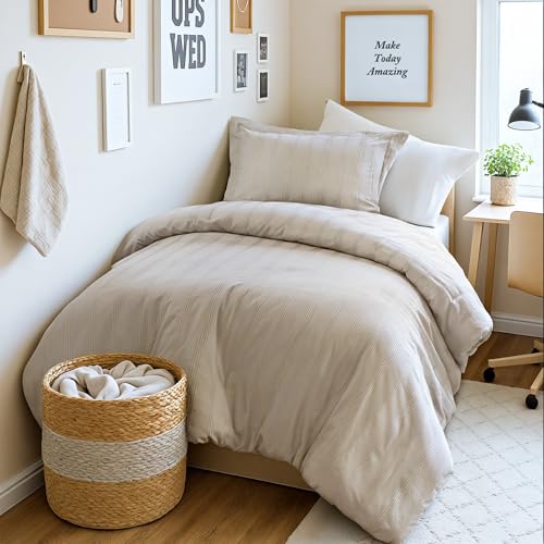 Madison Park Essentials Striped Duvet Cover Set Twin/Twin XL, Modern Minimalist Bedding Set with...