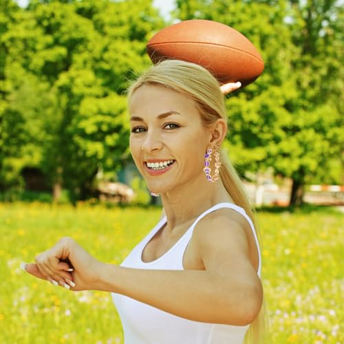 Football Earrings for Women Helmet Jersey Hoop Earrings Game Day Earrings Football Sport Team Hoop Earrings Red Blue Spirit Field Day Accessories Outfits Football Mom Gifts2