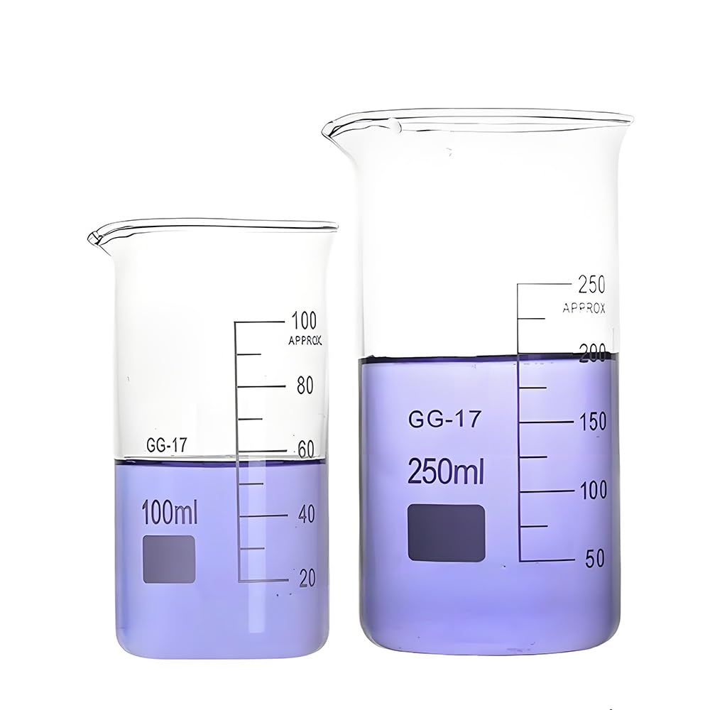 Zlewka ze szkła borokrzemowego, Zlewka laboratoryjna do badań chemicznych typu Tall Form, grube przezroczyste szkło borokrzemowe, z dziobkiem, 50-2000 ml(2000ml)