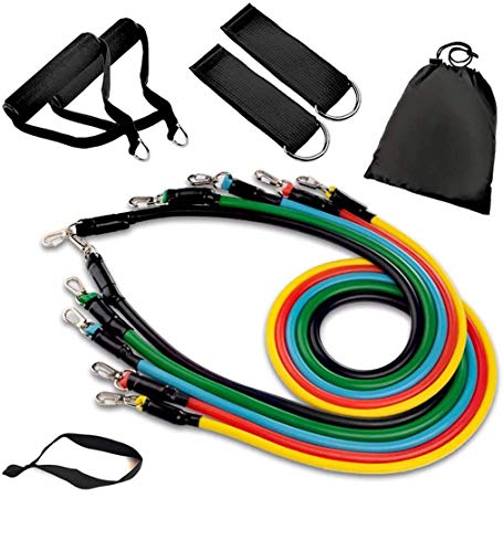11 Pcs Resistance Bands Set, Workout Exercise Bands - with Door Anchor, Handles and Ankle Straps - S 11 Pcs Resistance Bands Set, Workout Exercise Bands - with Door Anchor, Handles and Ankle Straps - S