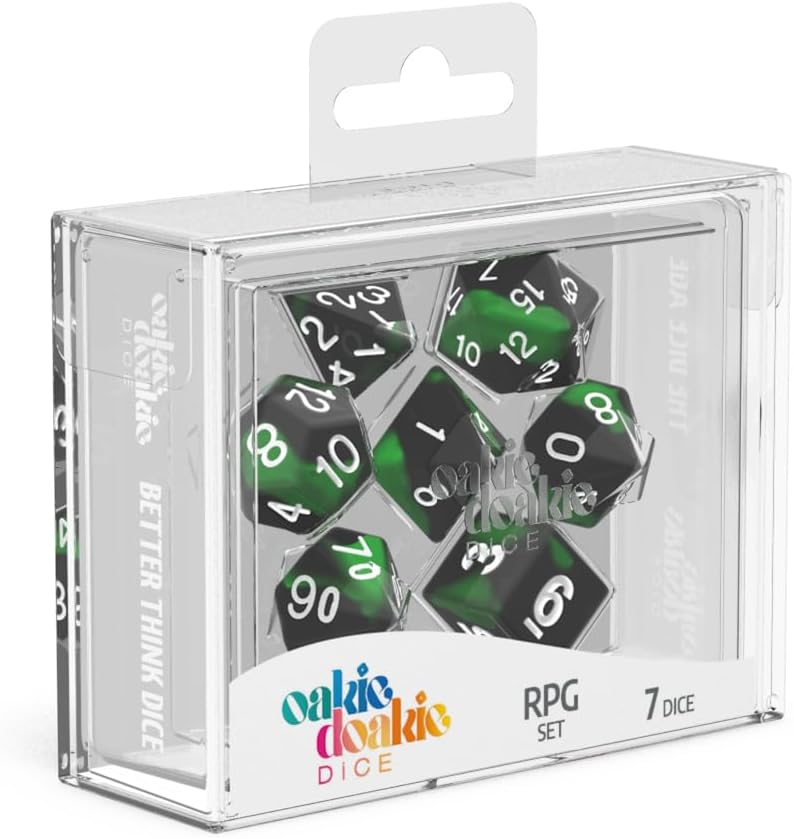 Oakie Doakie Dice RPG-Set Glow/Dark Biohazard
