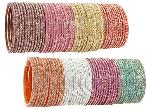 Image of NMII Glass with Plain and Glossy Finished Bangle Set For Women and Girls
