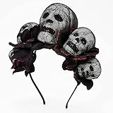 Claire's Lace Skull Headband - Black