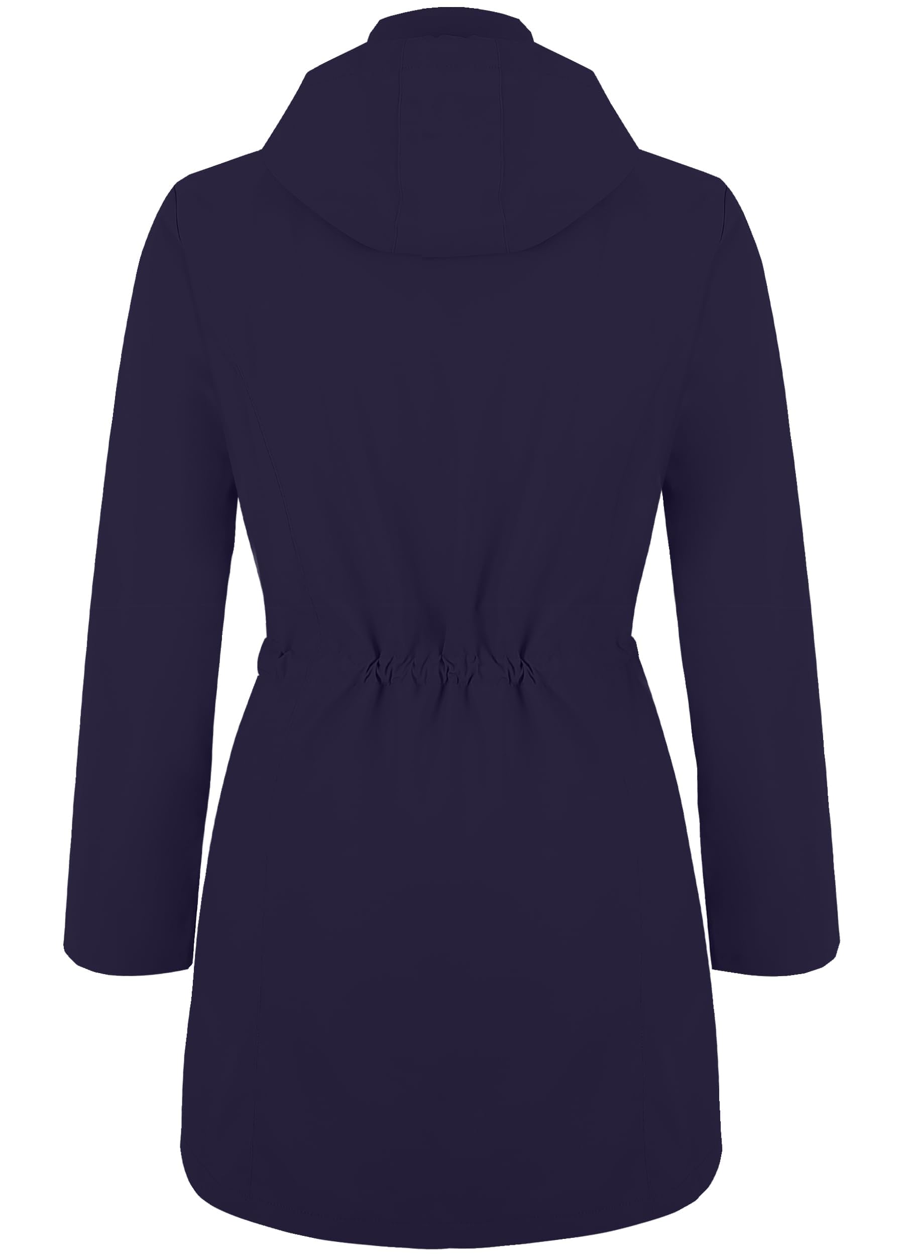 Giacca impermeabile da donna, lunga, impermeabile, traspirante, per le mezze stagioni, con cappuccio, per attività all'aperto, S-3XL