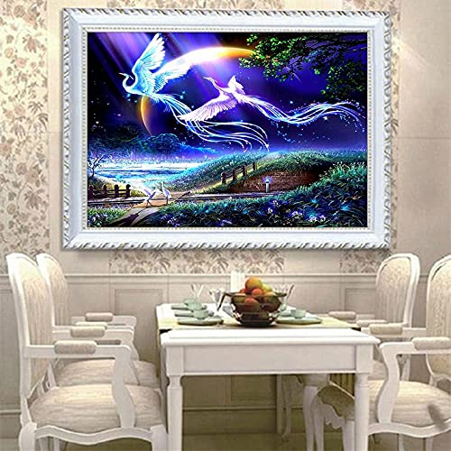 Broderie Diamond Painting Complet Phénix Grand Format 80x220cm pour Salon