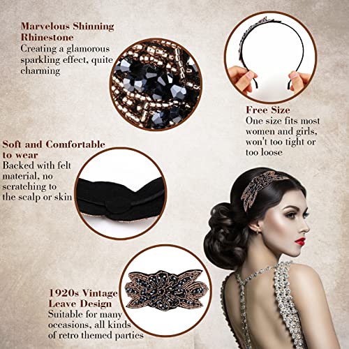 MWOOT 1920s Flapper Headbands for Women Roaring 20s Party Costumes - Image 3