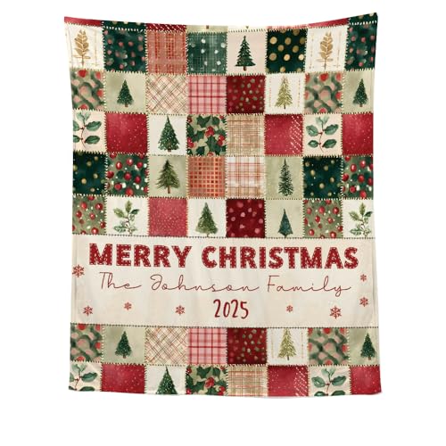Fastpeace Personalized Christmas Blanket – Custom Holiday Fleece Throw Gift