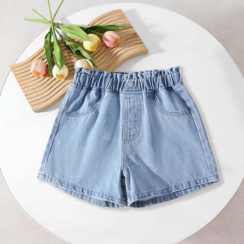 Shorts de mezclilla para niñas en paquete de dos unidades clásicas 3