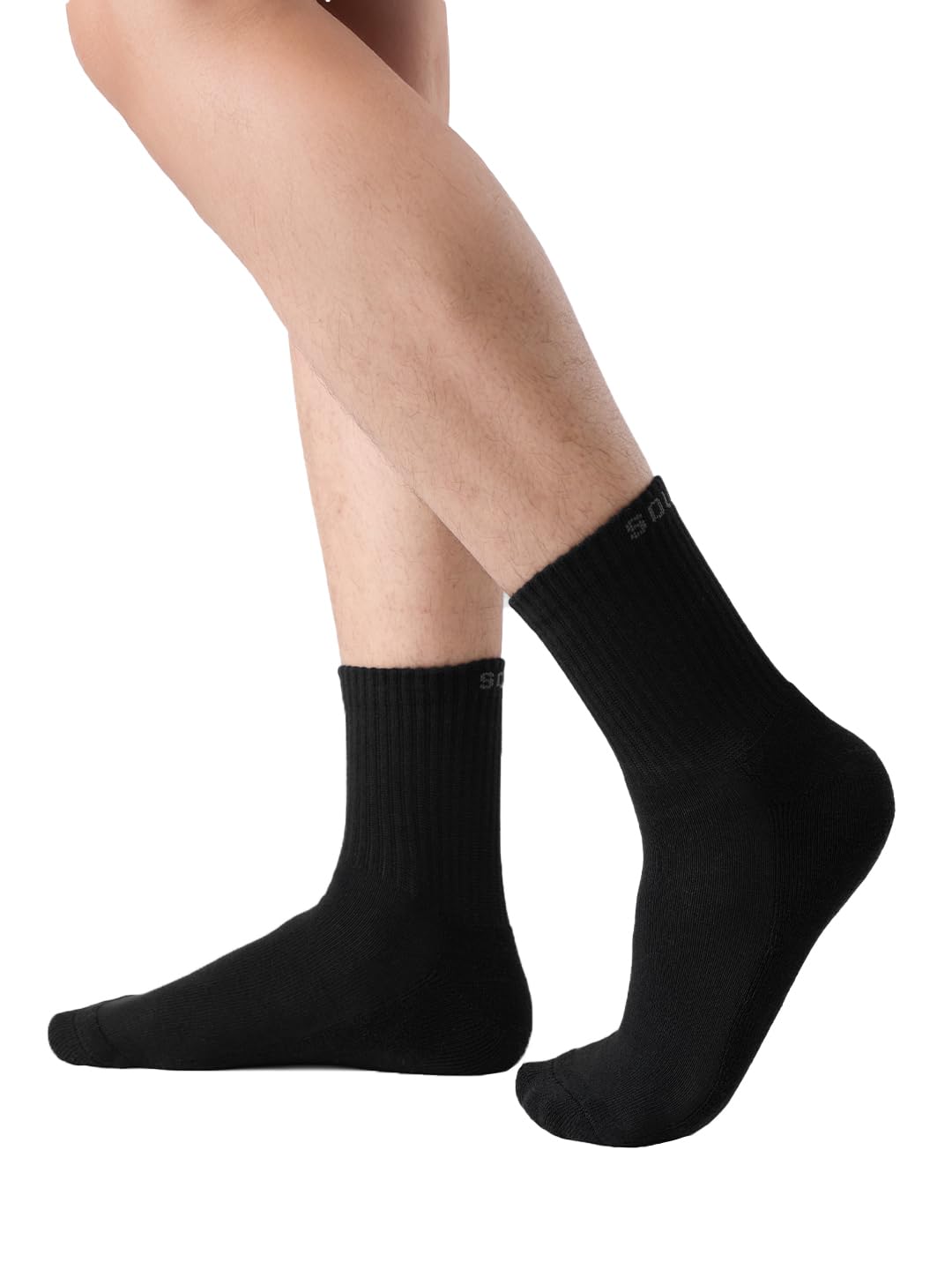 Souled Socks: Everyday Black Men and Boys Solid Ankle Length Pull On Cotton Blend Socks-image-42