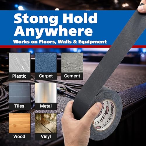 Image of Gaffer Power Black Gaffer Tape 2 inch x 30 Yards (24 Rolls) - No Residue, Bulk Case, Made in USA, Professional Grade Matte Cloth Tape for Stage, Film & Cable Management