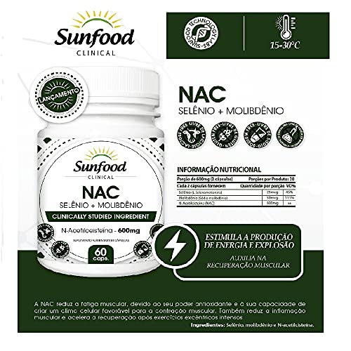 NAC com Selênio e Molibdênio 60 Cáps. Sunfood
