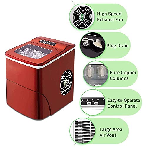 MHGD Eismaschine Vollautomatischer Haushalt Kleiner Milchteeladen 15KG Desktop-runde Eiswürfelmaschine, schnelle… – Bild 5