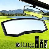 WUKO HUNT Golf Cart Rear View Mirror - Universal Racing Style Mirror with 3 Installation Kits & 360° Adjustable Ball Joint, Wide-Angle Clear HD Glass, Fits EZGO, Yamaha, Club Car, EPIC Golf Carts
