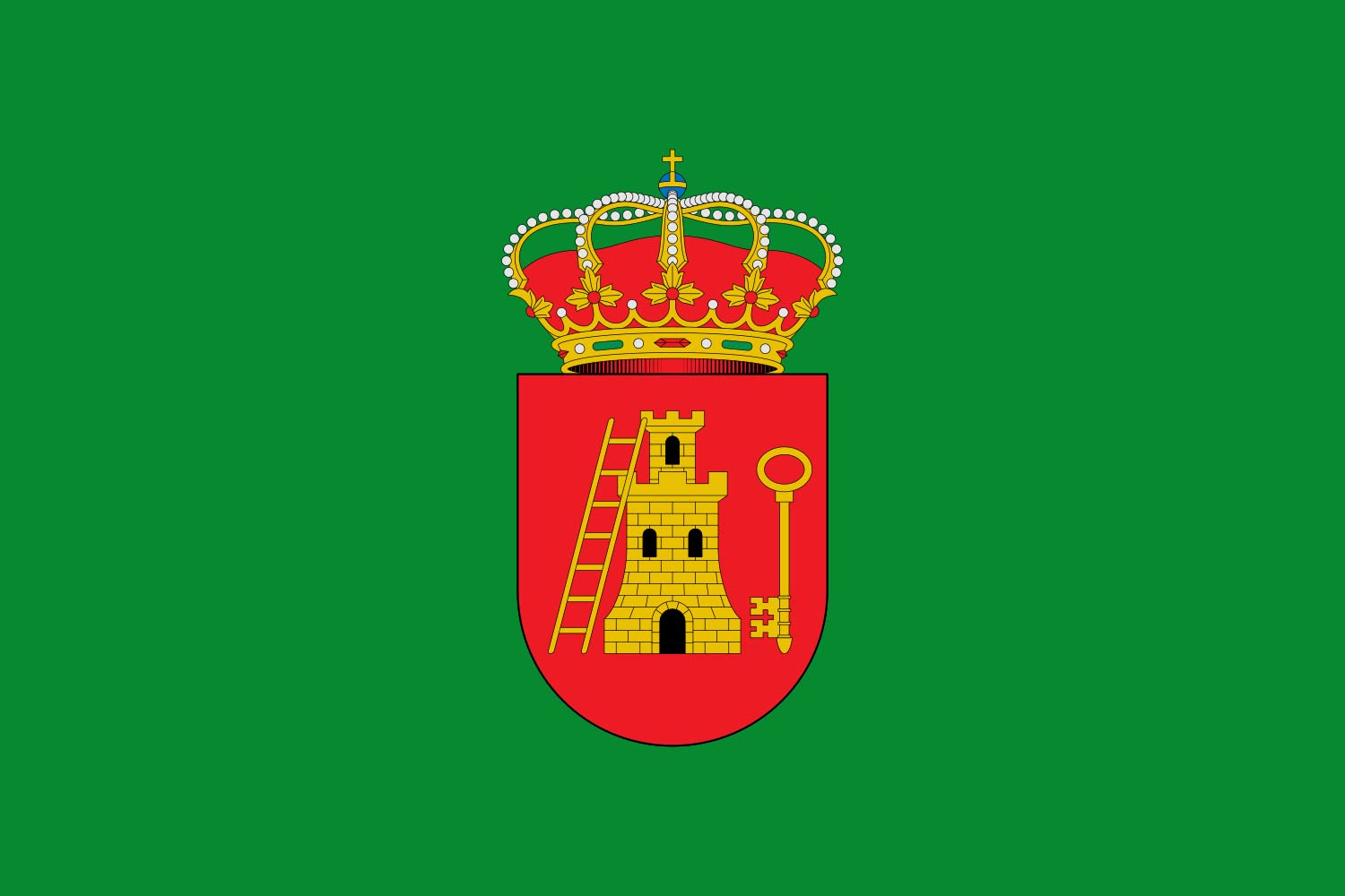 Drapeau XL Cárcheles Jaén aux couleurs officielles avec coutures renforcées