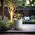 Kante 15.3" Dia Round Concrete Planter, Outdoor Indoor Large Plant Pots Containers with Drainage Hole and Rubber Plug for Home Garden Patio, Gray Concrete
