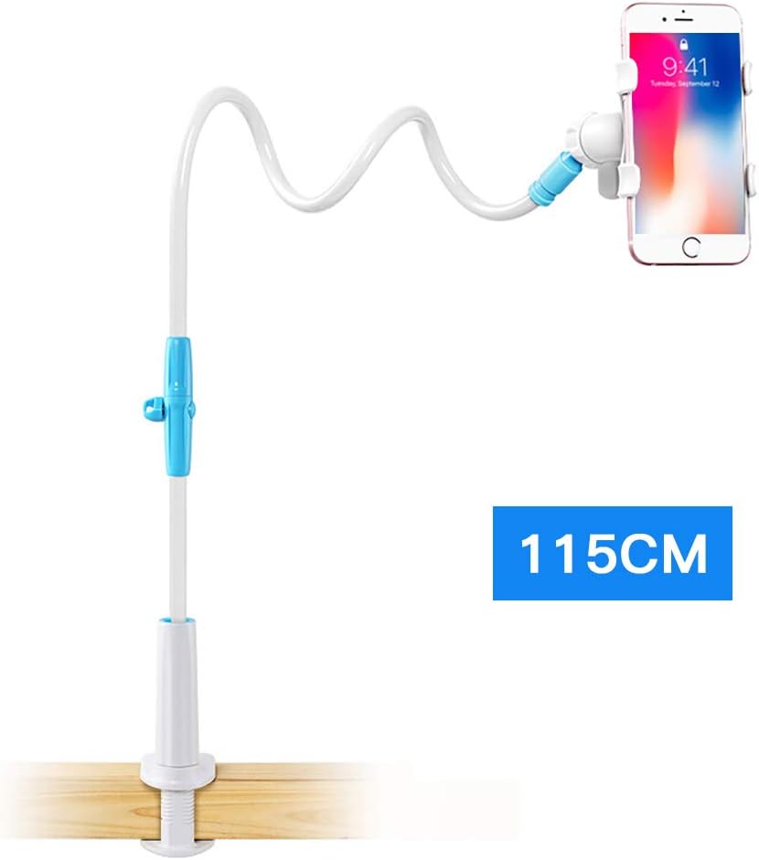 Cell Phone Clip Holder, Gooseneck Clamp Universal Gooseneck Phone Holder Adjustable Lazy Holder Phone Mount Compatible with iPhone X 8 7 6 6S Plus,Samsung More 4.7-6.3 inches Devices