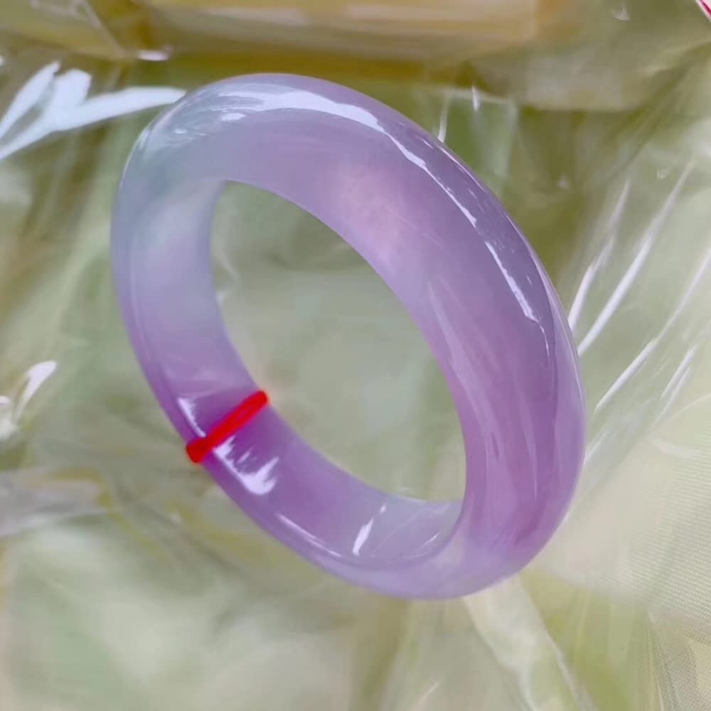 SnamicE Natural Jade Bangle Bracelet, Violet Jade Bangle, Ladies Medium Wide Jade Bracelet, 54-64mm, Jewelry, with Jewelry Box,62mm,60mm