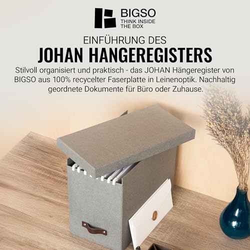 Porte-dossier Bigso Box Sweden 9441C6443 gris range-revues et organisateur de bureau en fibre