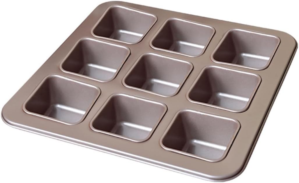 Square Cake Pan Non-stick Carbon Steel 9 Grid Baking Tray