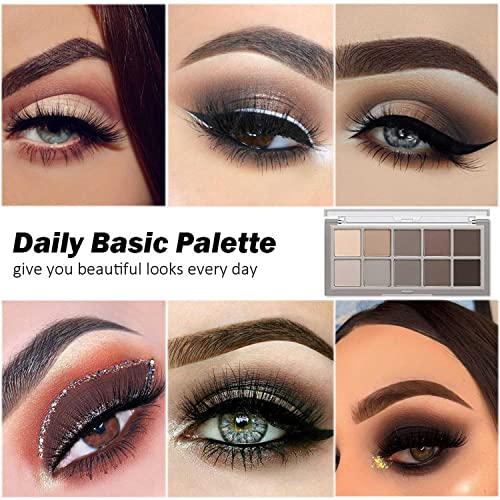 Eyeshadow Palette, 10 Colors Nude Eyeshadow Palette Smooth Matte Eye Makeup Palette,High Pigmented, Naturing-Looking, Ultra-Blendable,Long Lasting High ​Pigment Nude Matte Eyeshadow With 6 Eyeshadow Brush (04#) #TOP1