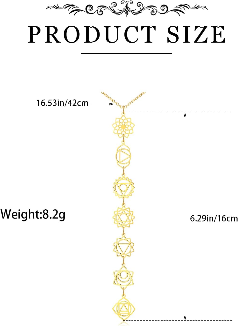 7 Chakra Necklace for Women 14K Gold Plated Healing Y Necklace Meditation Jewelry Hypoallergenic Spiritual Gift - Image 6