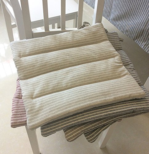 Coussin de chaise contre l'assise rigide : lot de 4 MSM matelassés doux café - 3