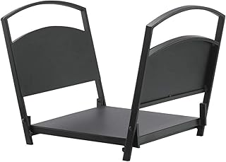 Half Round Curved Firewood Rack, Metal Creative Log Rack, Outdoor Wood Rack for Firewood/Log/Lumber/Kindling,