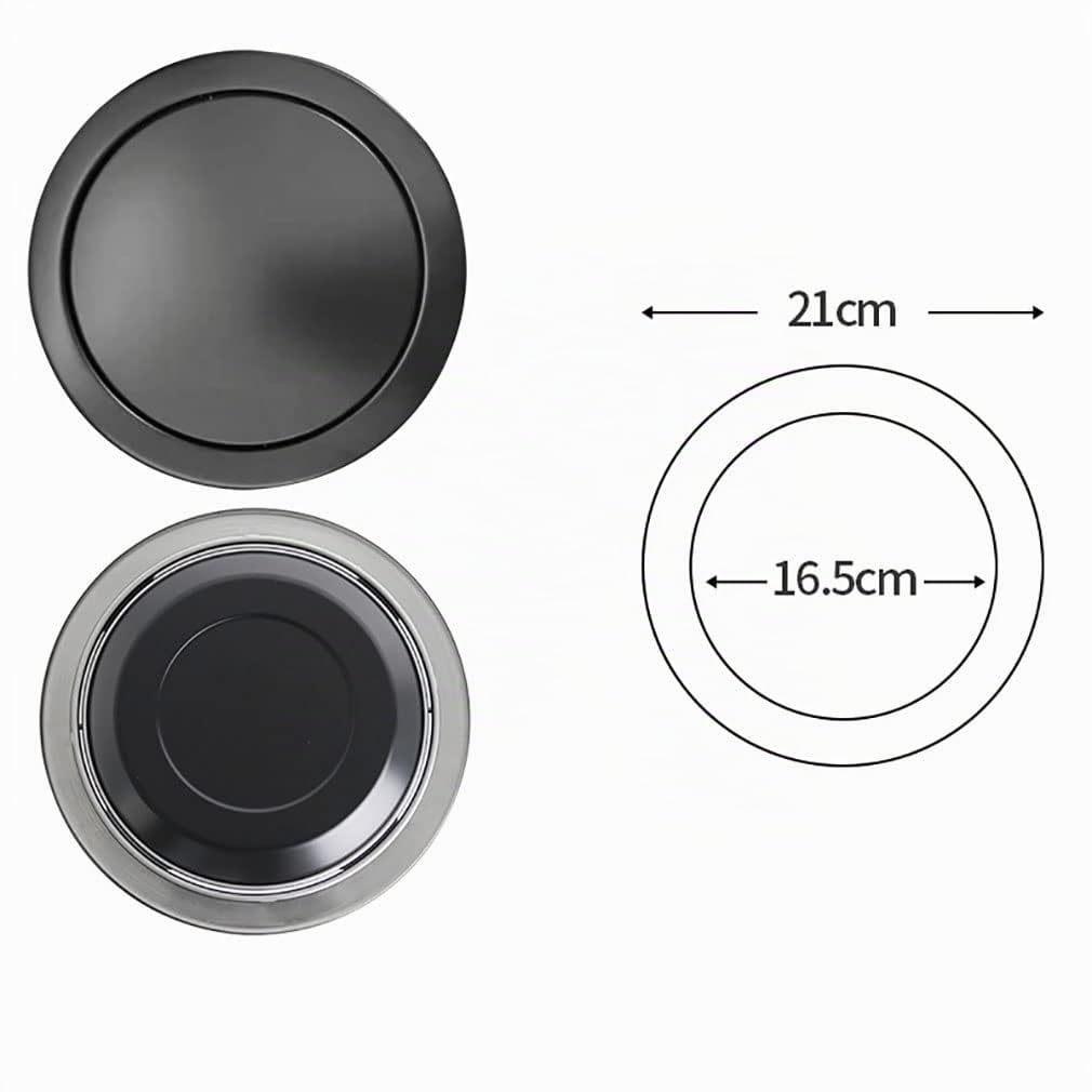 Cubo De Basura De Cocina, Cubo De Basura De Acero Inoxidable A Prueba De Herrumbre Integrado En La Encimera Con Tapa Abatible De Equilibrio Negro, Ojal De Basura Integrado