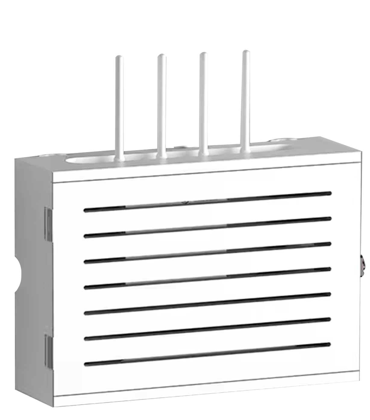 Boîte de Rangement pour Routeur WiFi Câbles Organisateur Rangement Murale étagère pour Routeur Boîtes de Câbles Télécommandes Lecteurs DVD Décodeur Boite Blanc