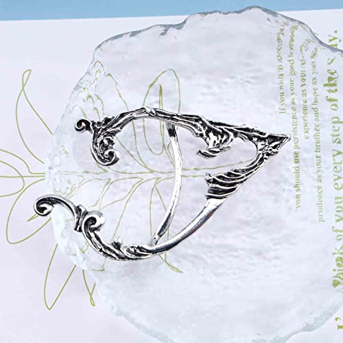 Erimberate Gothic Elf Ear Cuff Earrings Retro Elven Fairy Earrings Elf Ear Crawler Earrings Silver Elf Contour Earrings Exaggerated Earrings Cuff Cartilage Earrings Jewelry For Women And Girls Halloween Cosplay Gifts (Left) #TOP3