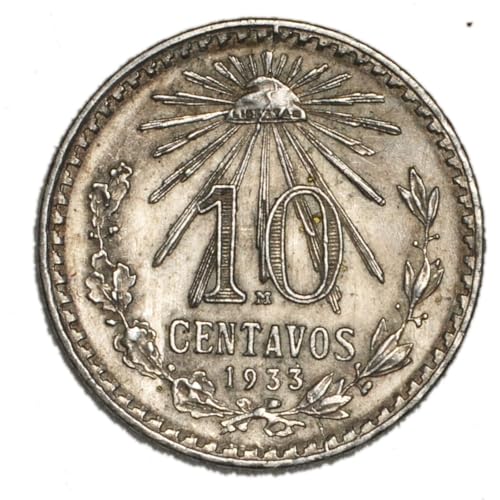 1925-1935 Mexican 10 Centavos Silver Libertad 