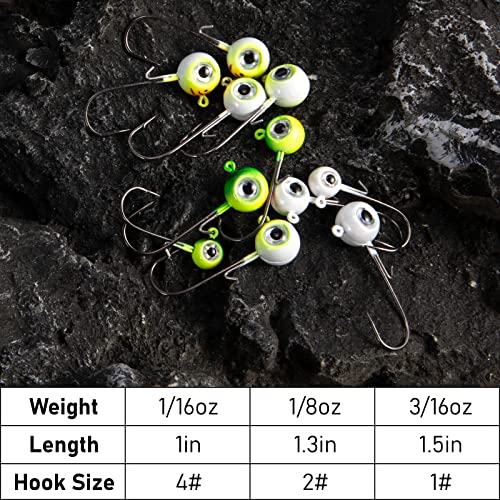 Dr.Fish DFJRW1B_Q10 10 Pack 3D Eye Fishing Jig Heads Freshwater Fishing Jigs thumb #3