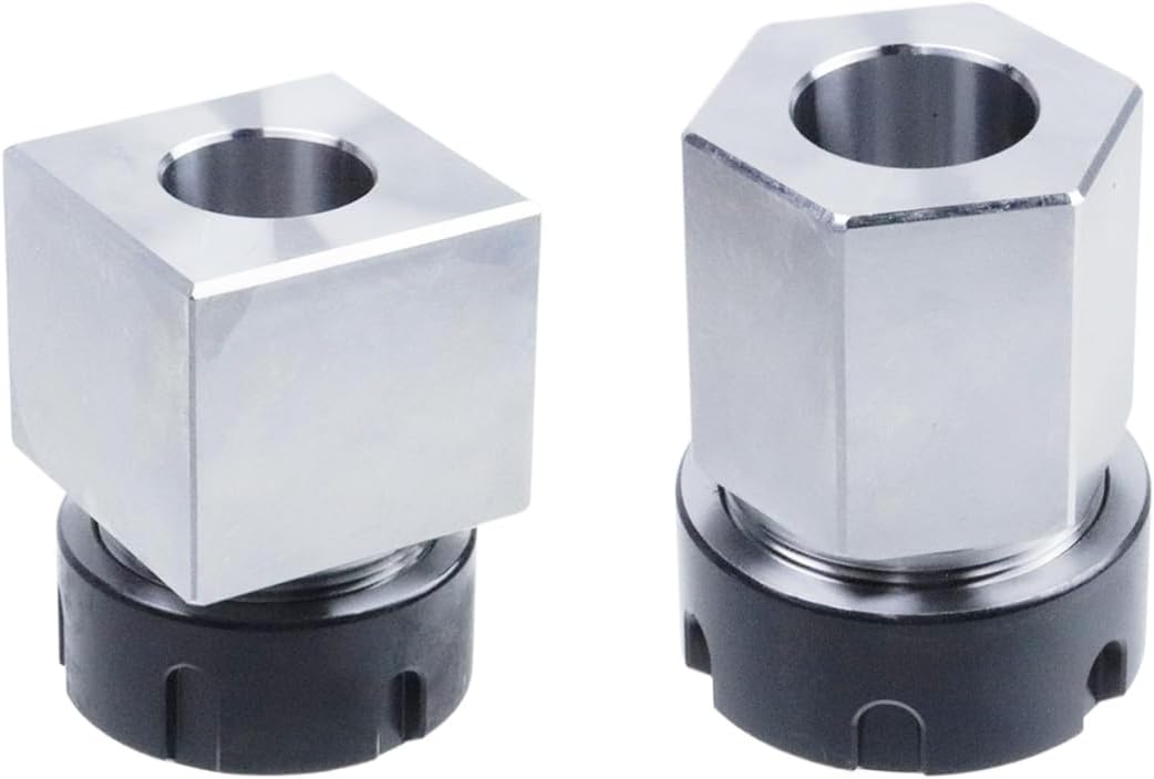 ER-40 Square and Hex Collet Chuck Block Set, Fit forMilling Machine, Workholding Holder for CNC Lathe Engraving Cutting Machine (A Set)
