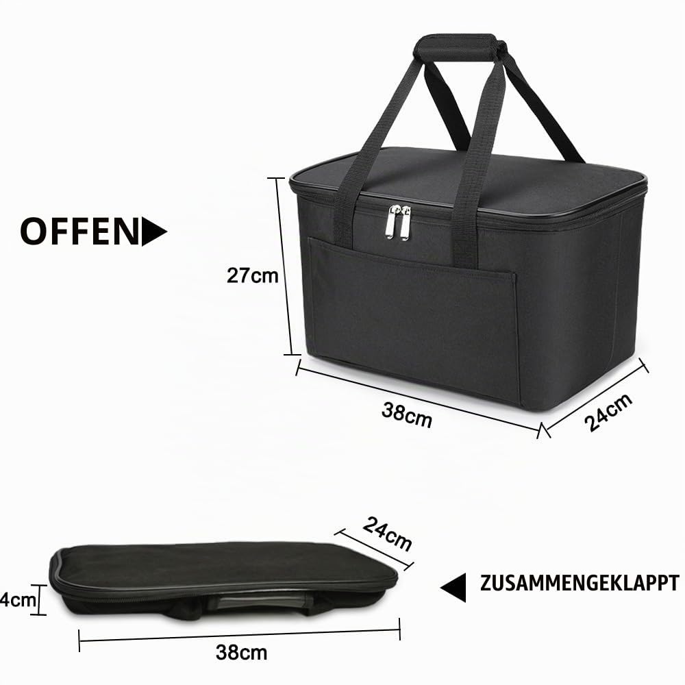 25L Kühltasche Einkaufskorb Faltbar Picknicktasche Gross Isoliert Lunchtasche Thermotasche Wasserdicht Kühltasche Isoliertasche -für Reisen/Picknick/Einkaufen